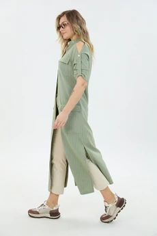 Костюм с платьем 8032 зеленая  полоска LM (Лаборатория моды)