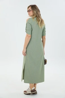 Костюм с платьем 8032 зеленая  полоска LM (Лаборатория моды)