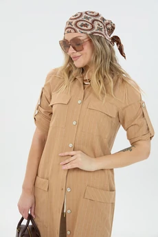 Костюм с платьем 8032 песочная полоска LM (Лаборатория моды)