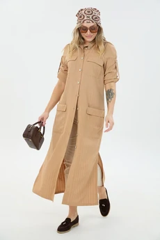 Костюм с платьем 8032 песочная полоска LM (Лаборатория моды)