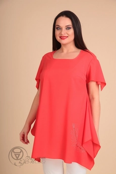 Туника 427 коралл Lady Line