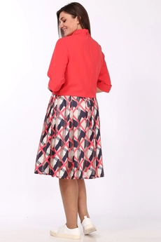 Костюм с юбкой 1027 красный Lady Style Classic