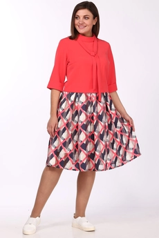 Костюм с юбкой 1027 красный Lady Style Classic