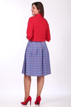 Костюм с юбкой 1027-1 красный+синий Lady Style Classic