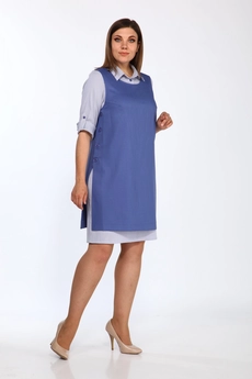 Костюм с платьем 1300 синие тона Lady Style Classic
