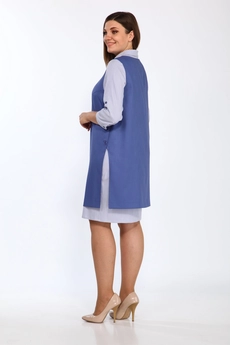 Костюм с платьем 1300 синие тона Lady Style Classic