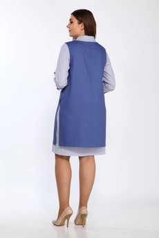 Костюм с платьем 1300 синие тона Lady Style Classic