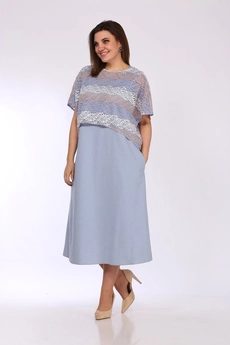 Костюм с платьем 1351 голубой Lady Style Classic