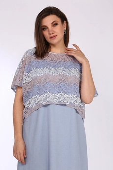 Костюм с платьем 1351 голубой Lady Style Classic