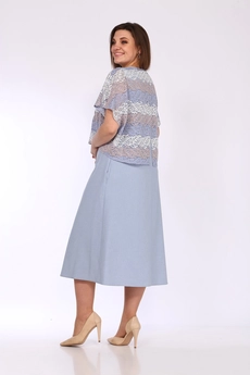 Костюм с платьем 1351 голубой Lady Style Classic