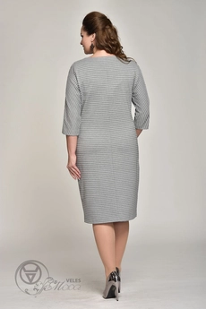 Платье  1379 серый+полоска Lady Style Classic