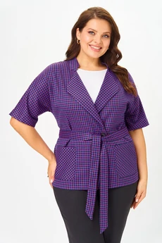 Костюм брючный 1403-10 черный с фиолетовым Lady Style Classic