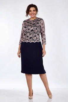 Платье 1515-5 темно-синий с розовым Lady Style Classic