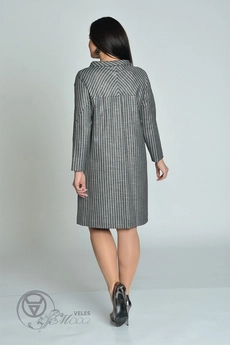 Платье 1520 серый+полоска Lady Style Classic