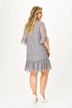 Костюм с платьем 1566-23 серый Lady Style Classic