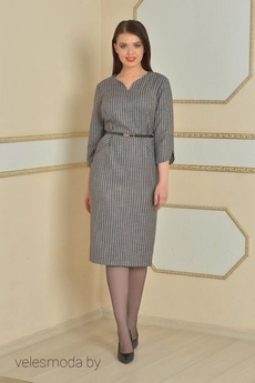 Платье 1737 серый+полоска Lady Style Classic
