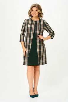 Платье 2090 зеленый + желтый Lady Style Classic