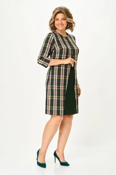 Платье 2090 зеленый + желтый Lady Style Classic