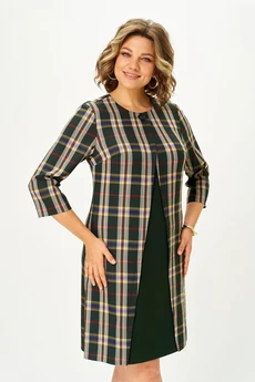 Платье 2090 зеленый + желтый Lady Style Classic