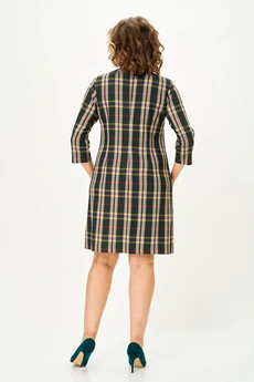 Платье 2090 зеленый + желтый Lady Style Classic