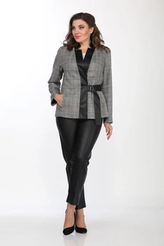 Костюм брючный 2148 черный с серым Lady Style Classic