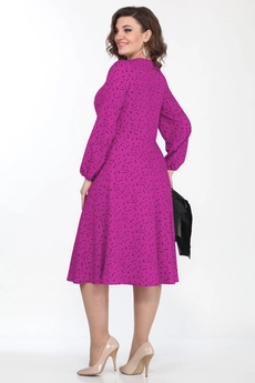 Костюм с платьем 2256-4 черный + фуксия Lady Style Classic