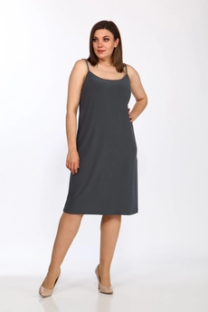 Костюм с платьем 2372 хаки кружочки Lady Style Classic