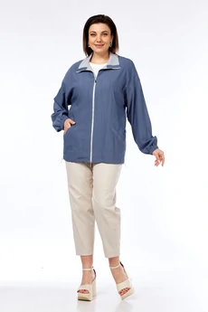 Костюм брючный 2968 голубой с бежевым Lady Style Classic