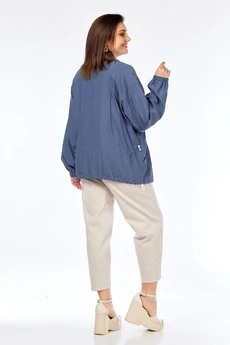 Костюм брючный 2968 голубой с бежевым Lady Style Classic