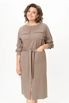 Платье 3017 коричневые тона Lady Style Classic