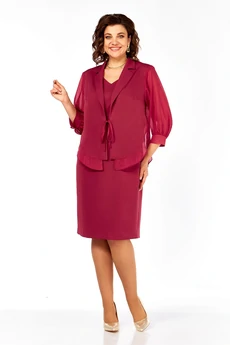 Костюм с платьем 3123-1 красный Lady Style Classic