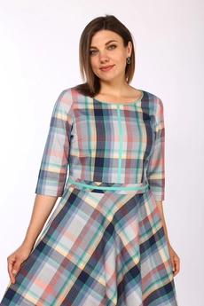 Платье  580 мультиколор клетка Lady Style Classic