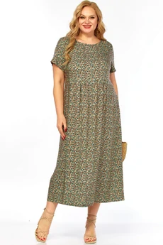 Платье 2580 мятный принт LadyThreeStars