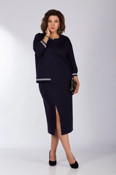 Костюм с юбкой 1632 синий Ladysecret