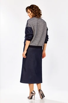 Костюм с юбкой 25103 синий Ladysecret