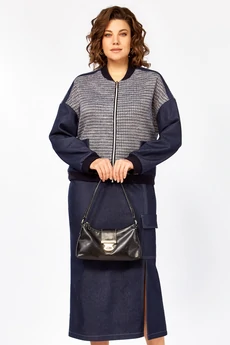 Костюм с юбкой 25103 синий Ladysecret