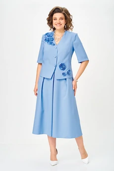 Костюм с юбкой 26109 голубой Ladysecret
