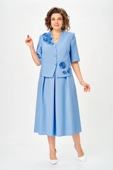 Костюм с юбкой 26109 голубой Ladysecret