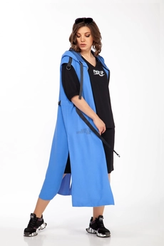 Костюм с шортами 2756 черный + василёк Ladysecret