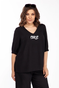 Костюм с шортами 2756 черный + василёк Ladysecret