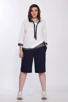 Костюм с шортами 2761 белый + синий Ladysecret
