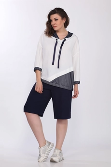 Костюм с шортами 2761 белый + синий Ladysecret
