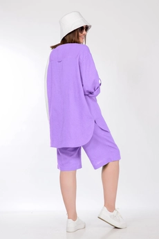 Костюм с шортами 2830 белый + аметистовый Ladysecret