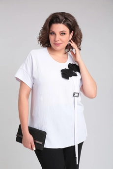 Костюм брючный 2953 белый + черный Ladysecret