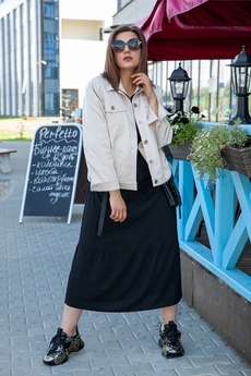 Костюм с платьем 3681 черный + бежевый Ladysecret