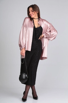 Костюм с платьем 3716 черный + розовый перламутр Ladysecret