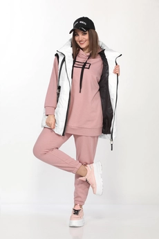 Спортивный костюм 4001 белый + розовый Ladysecret