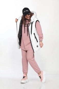 Спортивный костюм 4001 белый + розовый Ladysecret