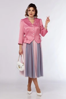 Костюм с юбкой 1651 розовый + серый Ladysecret