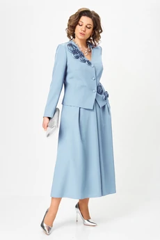 Костюм с юбкой 25105 голубой Ladysecret